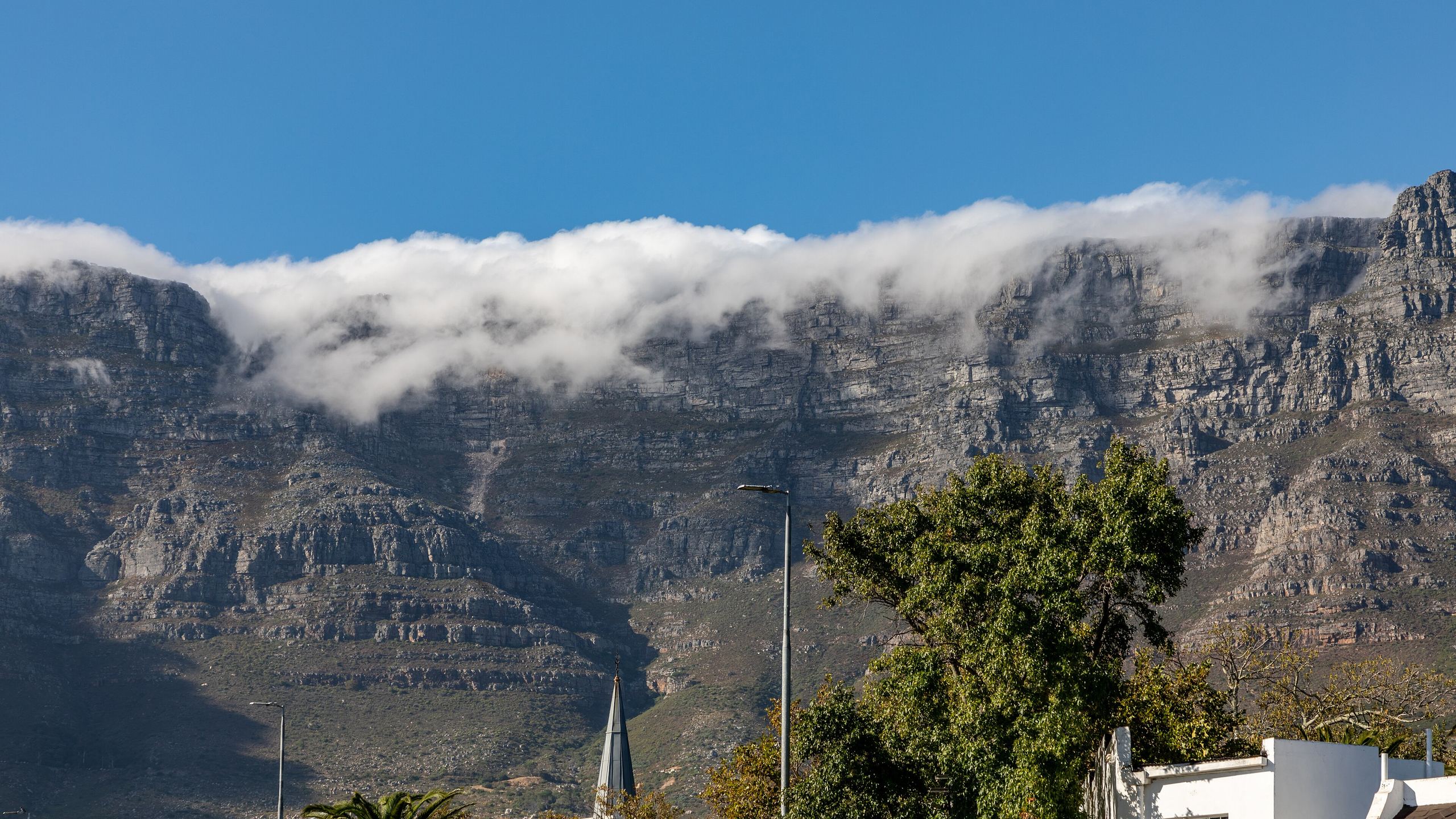 The Cape Town city bowl and the sea, seen from the slopes of Table Mountain