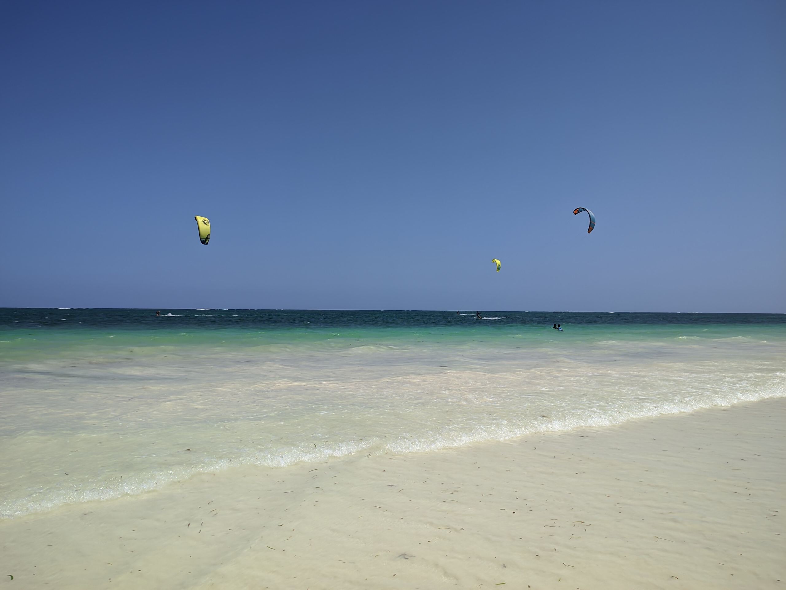 White sand and shallow water at Diani Beach