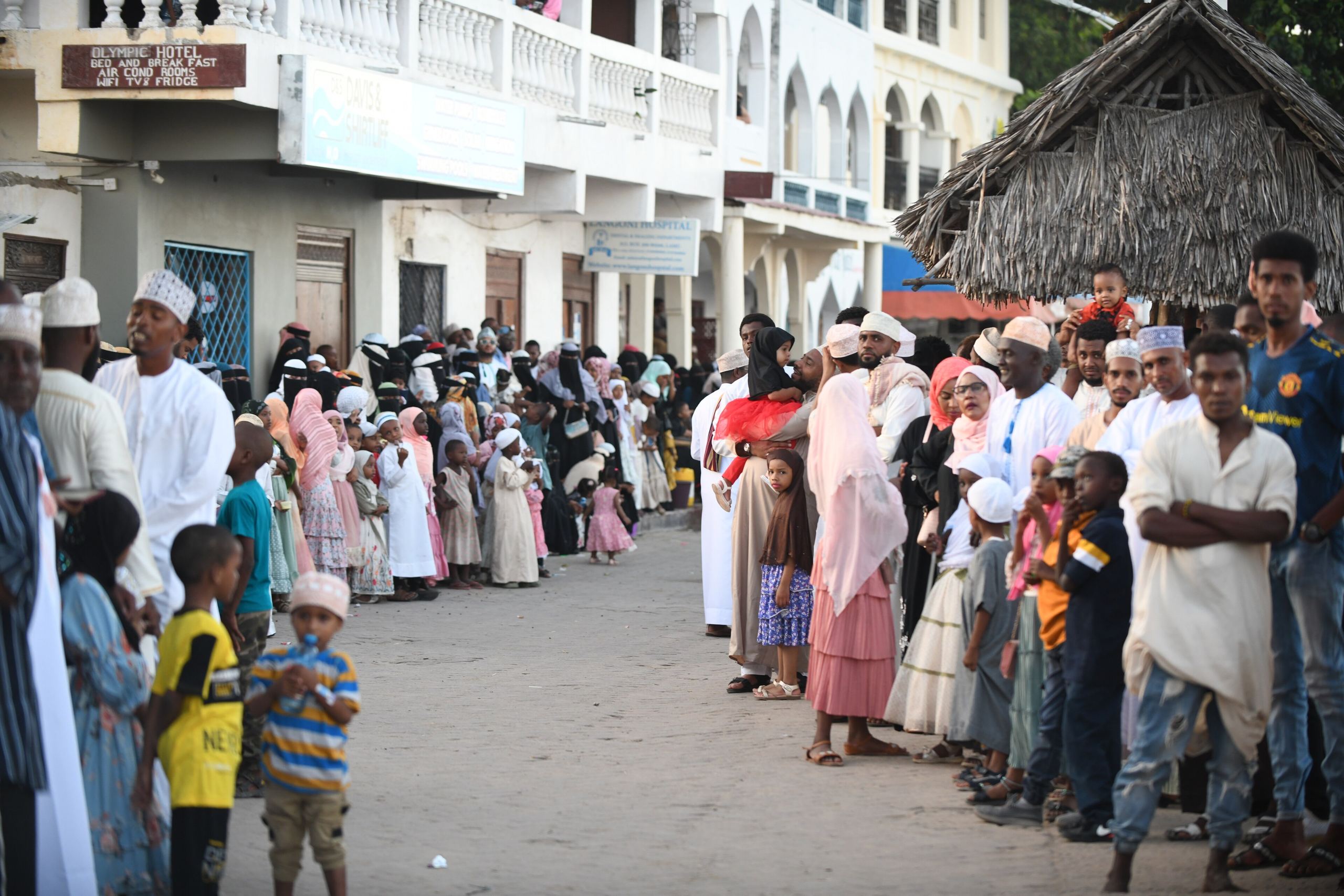 A procession along the seafront at Lamu Old Town